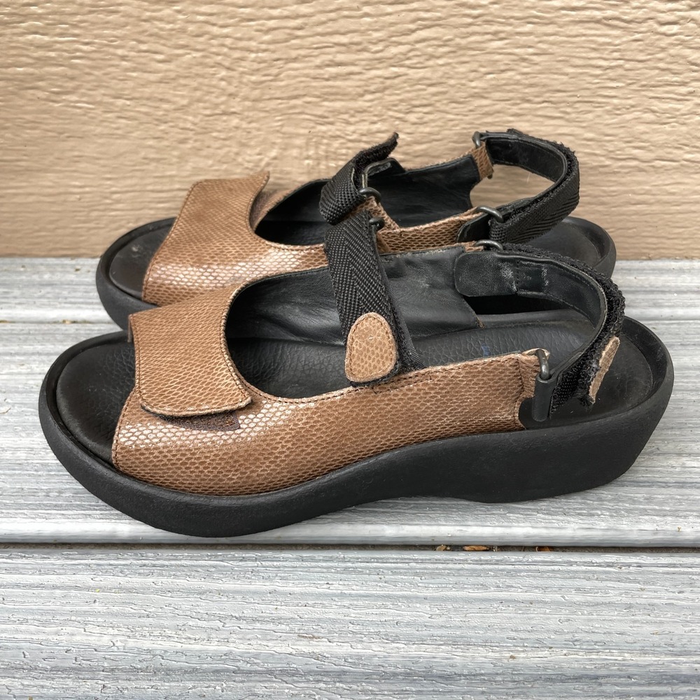 Wolky Bronze Leather Slingback Sandals Women EU 39 US 8/ 8.5 Comfort Wedge